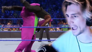 xQc Gets Beat Up By Barney | WWE 2K22 Online