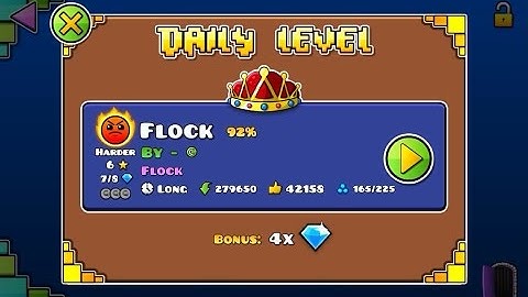 Geometry Dash World - Daily featured #23 (epic) - Flock (all coins)