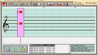 Level 1 theme from Silver Surfer (NES) on Mario Paint Composer