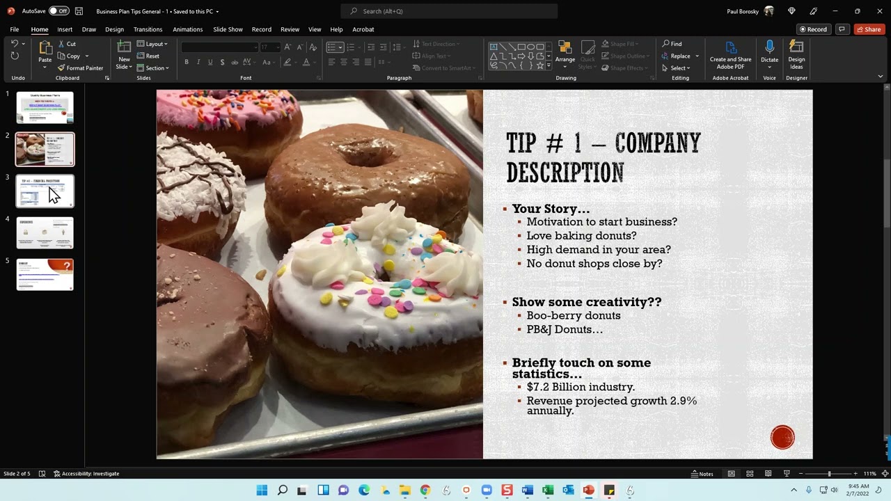 donuts business plan pdf
