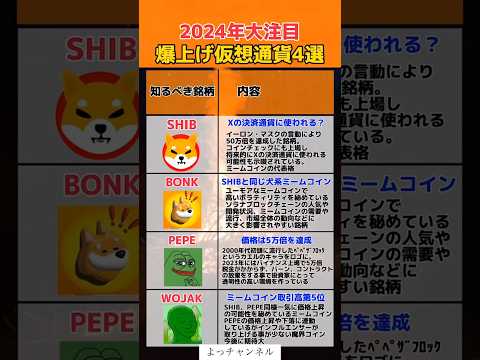 爆上げ仮想通貨4選#投資#転職#貯金
