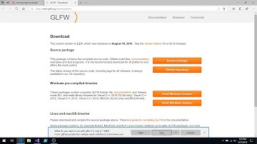 OpenGL Setup  Step 2   GLFW Download Source Package   Visual Studio 2019 RC   Windows 10 1809