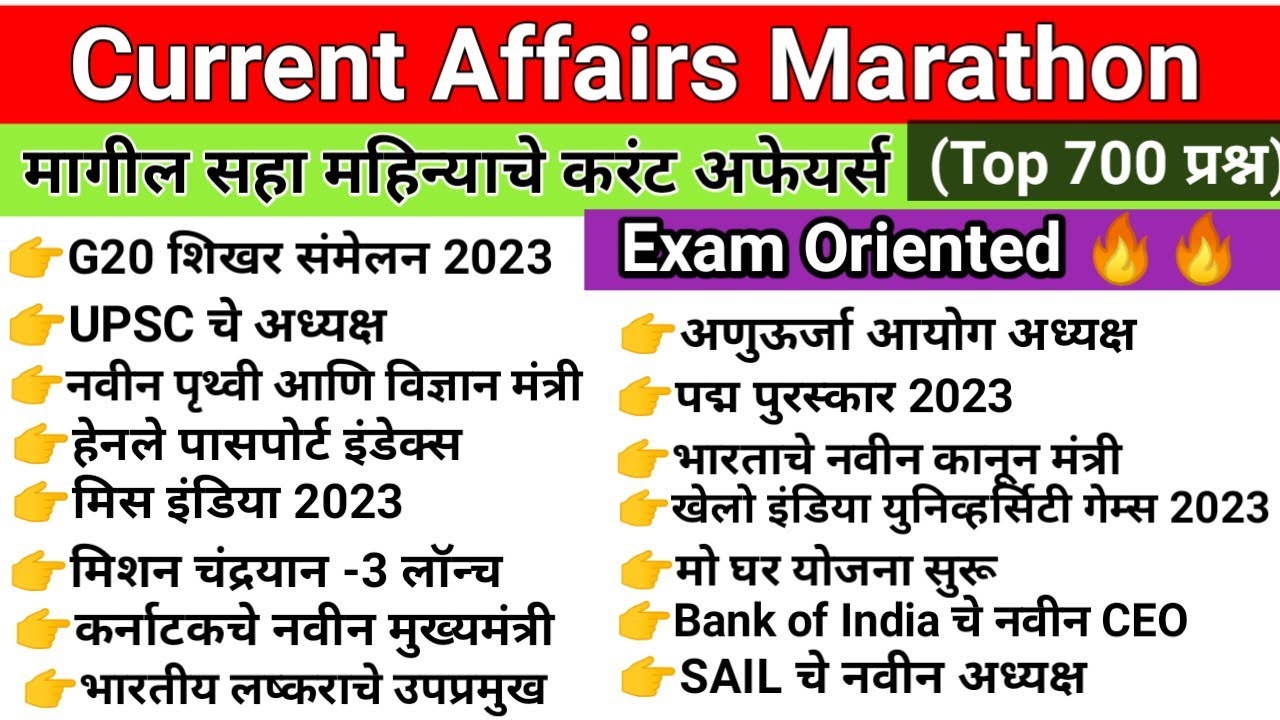 Last 6 Month Current Affairs 2023 | January to June 2023 | important ...
