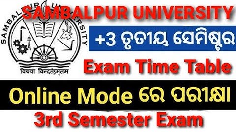 +3 Third Semester Examination Time Table, +3 Third Semester Exam Programme Sambalpur University