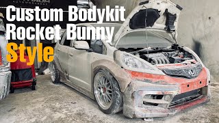 Modifikasi Honda Jazz GE8,Custom Bodykit Rocket Bunny Style,Pasang Sunroof,Airsuspensi,Repaint Dll