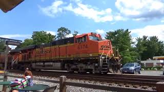 #1585 CSX D765 Double Stack trash train with 2 BNSF loco's