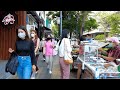 [4K] Walking in Bangkok Silom Soi 5 Market 🇹🇭 Saladaeng to Chong Nonsi