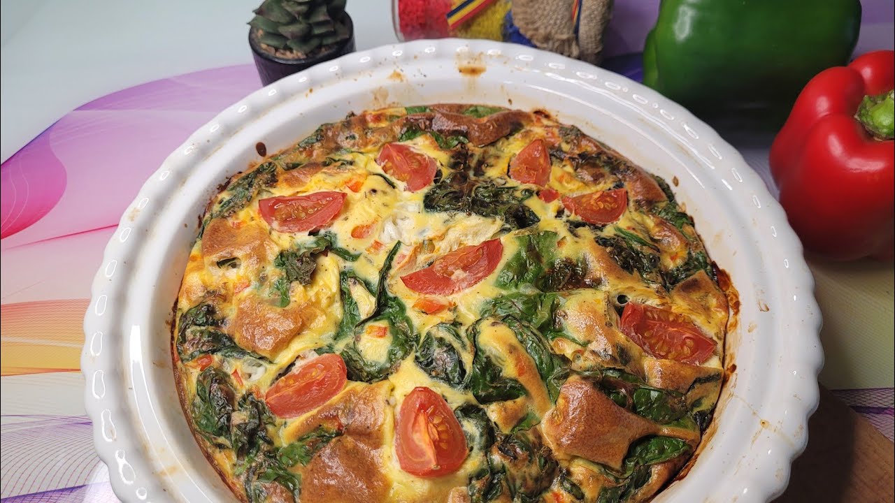 🔝Rețeta Ușoară și Rapidă cu ouă, spanac și roșii cherry – gata în câteva minute🥗!