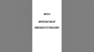 BM3551 -Embedded Systems & IomT Important qns #AU #biomedicalengineering