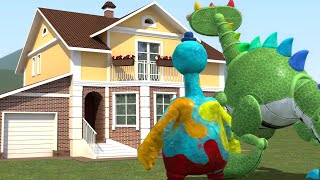 DOEY THE DOUGHMAN AND PIANOSAUR VS HOUSES!!(Poppy Playtime Chapter 4) - Garry's Mod