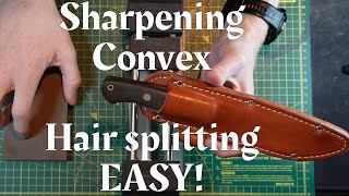 Sharpening convex blades with whetstones