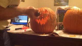 Scary face pumpkin carving time lapse 2016