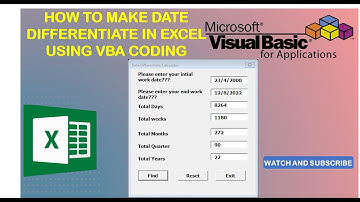 Learn How to Make Date Differentiate Calculator in Excel using VBA Coding || Small Program in Excel