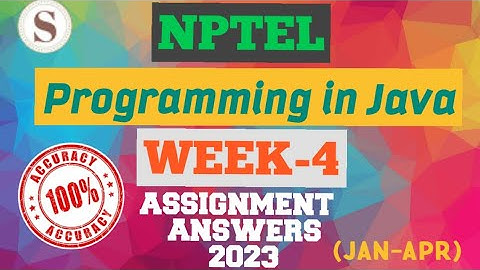 Programming in Java|| WEEK-4 Quiz assignment Answers 2023||NPTEL||#SKumarEdu