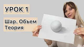 Урок 1. Как нарисовать шар (сфера) карандашом. Построение. Объем. Теория.