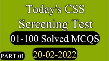 CSS screening test 2022 | CSS MPT test 2022 | Solved | Solved CSS MPT test 2022 |CSS MPT Test Solved
