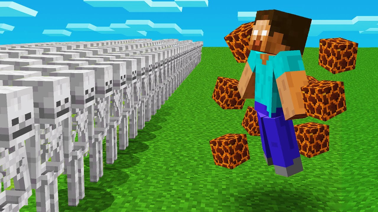 1000 SKELETONS vs HEROBRINE (Minecraft Mob Battle)