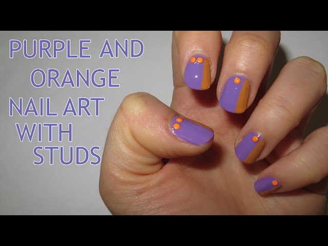 halloween nail art orange purple white stripes 3 | OLYMPUS D… | Flickr