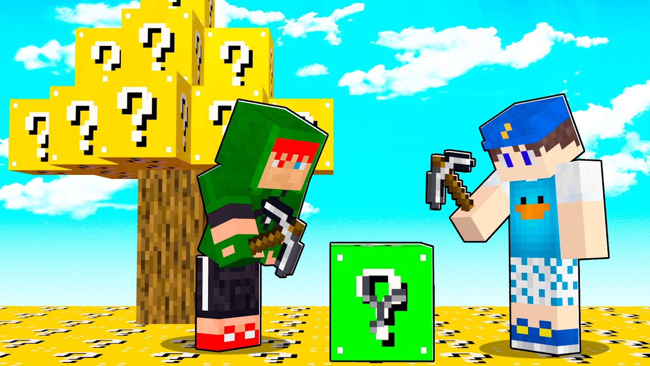 AMIGOS NO DESAFIO ILHA DE LUCKY BLOCKS NO MINECRAFT!! QUEM GANHOU?