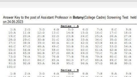 hppsc answerkey for the post of botany | hppsc latest notification |
