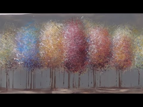 Easy Acrylic Painting Tutorial - Impressionist Trees - Free Lesson