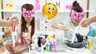 Our Parents Cheated Blindfolded Slime Challenge Emily And Evelyn