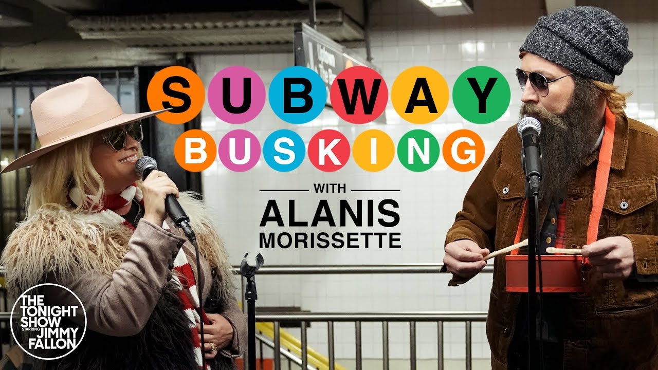 Download Alanis Morissette Busks in NYC Subway in Disguise
