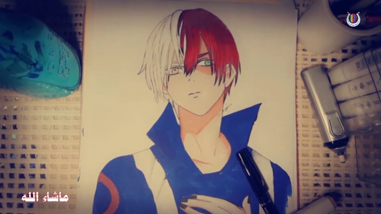 رسم تودوروكي مع قصة بطولاته Drawing Of Todoroki Youtube