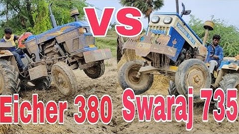 Eicher 380 VS Swaraj 735 ramp in stuck tractor s