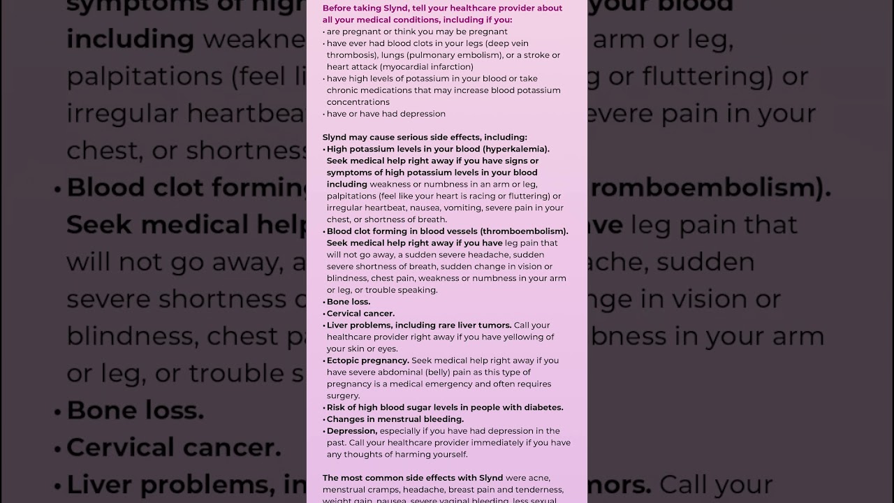 Slynd Important Risk Info