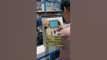 As a new staff, he is ready to debug the dispensing machine.