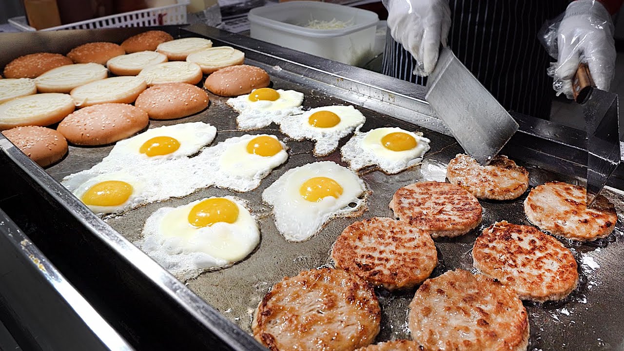 ⁣술먹고 먹는 해장버거로 유명한곳? 계란후라이 치즈버거로 동네에서 유명한 집┃Fried Egg CheeseBurger, Korean street food