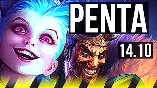 JINX & Lulu vs DRAVEN & Leona (ADC) | Penta, 10/2/2 | EUW Master | 14.10