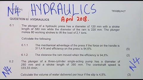 Engineering Science N4 Hydraulics APRIL 2018 @mathszoneafricanmotives