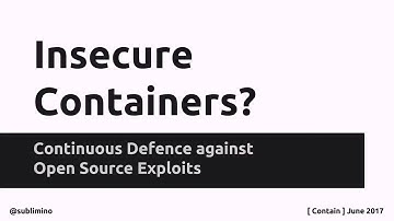 Insecure Containers? Continuous Defense Against Open Source Exploits - meetup video