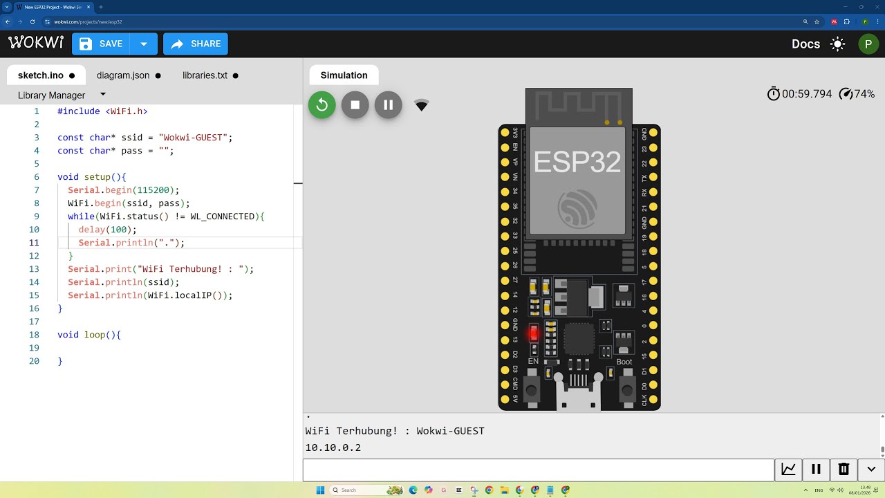 Connect WiFi atau Menghubungkan WiFi IoT ESP32 UNTUK PEMULA - BASIC di ...