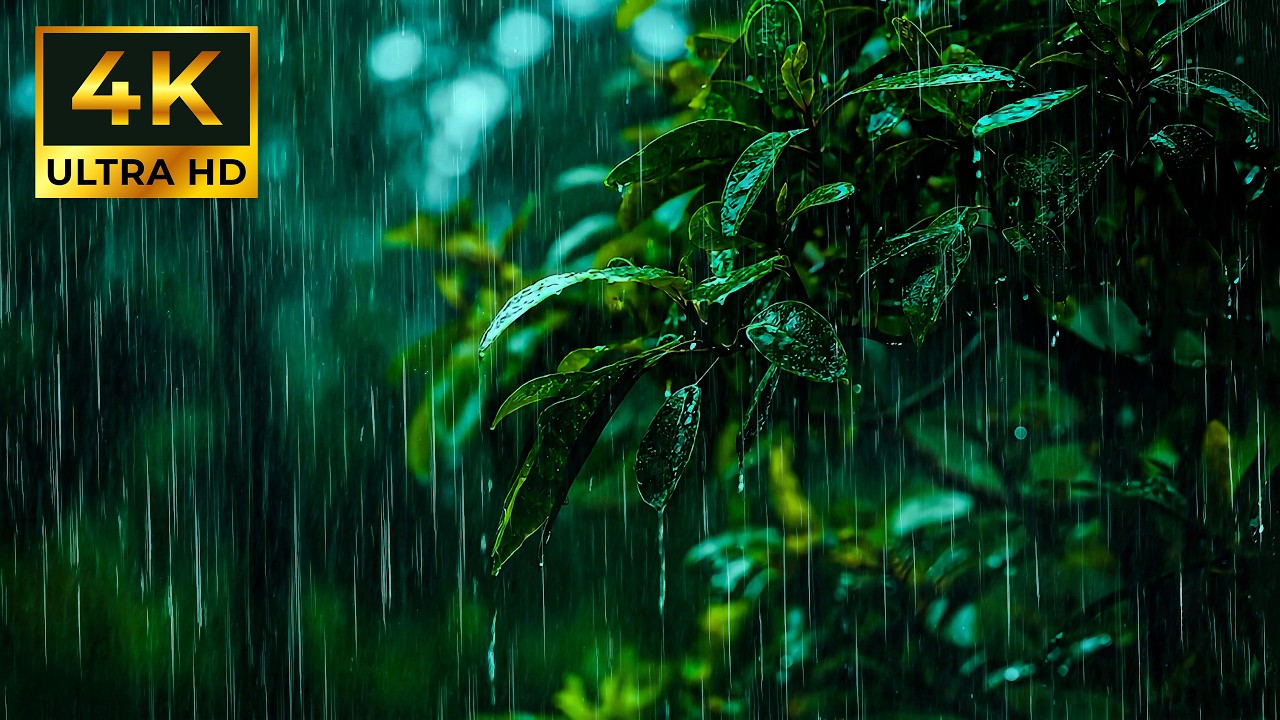 Fall Asleep Faster with Real Rain Sounds on Forest Leaves at Night | Relaxing ASMR Gentle Rain