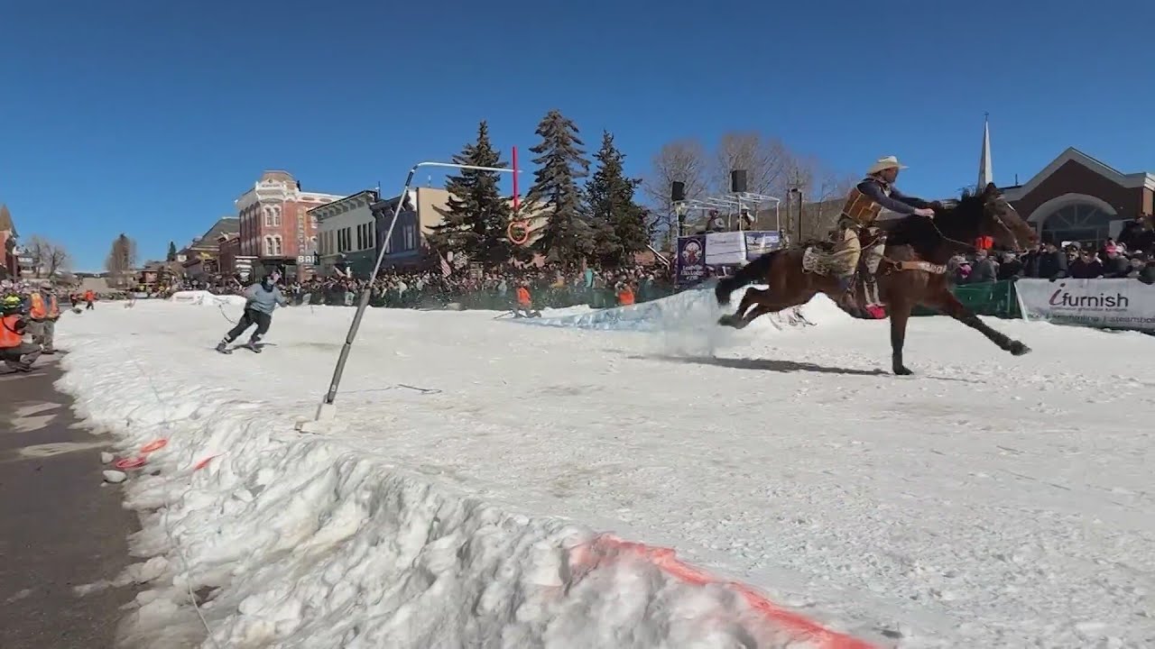 Ski boots meet cowboy boots at Leadville's annual ski joring event