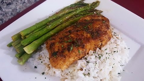 How to make Pan Fried Cod Fish and Asparagus over Rice