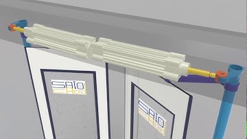 3D bus door animation  -Inward opening glider doors-