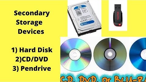 Secondary Memory Storage | Permanent Storage |Hard Disk|CD/ DVD/ Pendrive