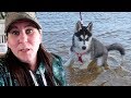 Husky Puppy Kira First Time at the Lake