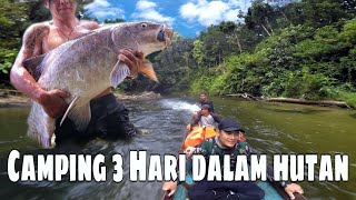 Camping 3 hari hujan deras di hutan tidur pinggir sungai sedang banjir Fishing Camping Overnight