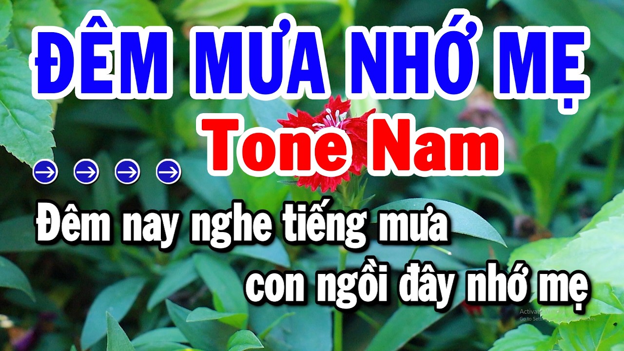 Karaoke Đêm Mưa Nhớ Mẹ Tone Nam Nhạc Sống Trữ Tình Hay Nhất | Karaoke Tuyển Chọn