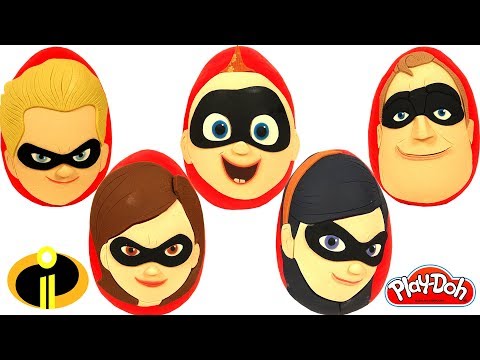 5 İnanılmaz Aile Sürpriz Yumurta Bay İnanılmaz Elastigirl Jack Jack Violet Dash Oyuncakları PlayDoh