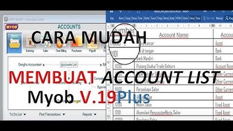 Membuat Nama Akun Myob V.19Plus