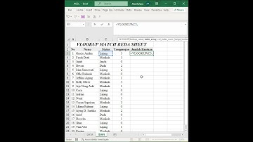 Excel: VLOOKUP MATCH BEDA SHEET  #exceltips #latihanexcel #exceltutorial #excel #exceltest