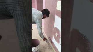 wall painting brown colour fast court outdoor side#trendingvideo​ #wallcoverings​ #homedecor​ #art​
