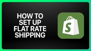 How To Set Up Flat Rate Shipping In Shopify Tutorial