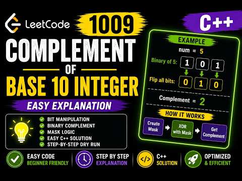 LeetCode 1009 Easy Solution | Complement of Base 10 Integer